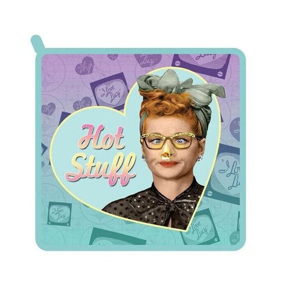 I Love Lucy Hot Stuff New Oven Mitt & Potholder Set Gift Kitchen Lucille Ball TV - Picture 3 of 4